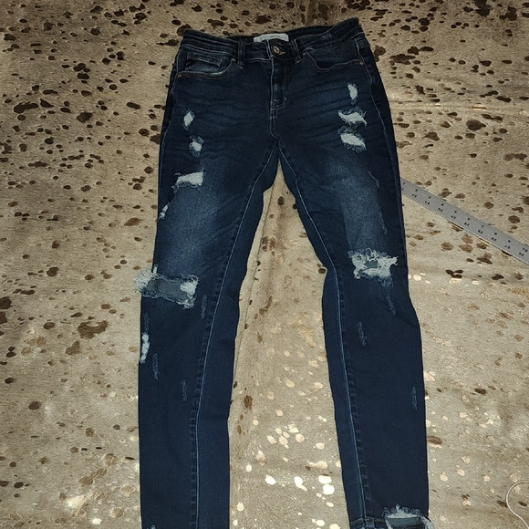KanCan Black Skinny Jeans Distressed Style - Picture 1 of 6